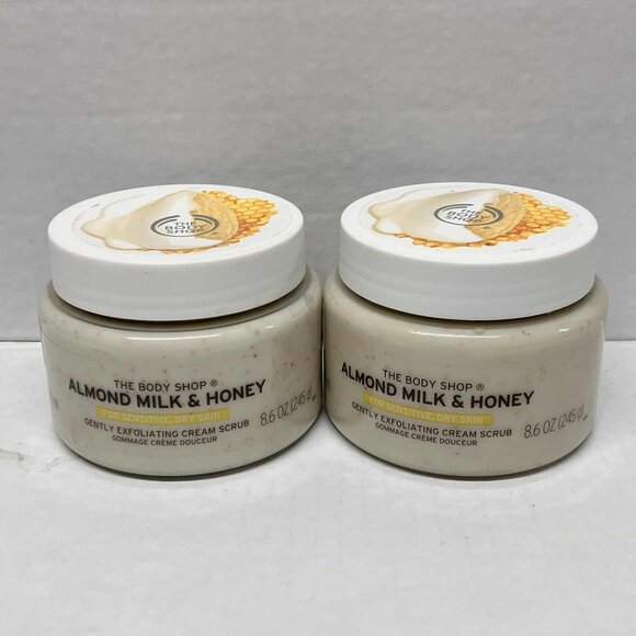 The Body Shop Almond Milk & Honey Cream Scrub 2 Pack 8.6oz Each Rare - Picture 1 of 1